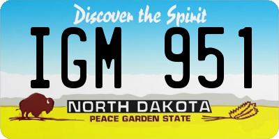 ND license plate IGM951