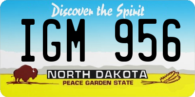 ND license plate IGM956