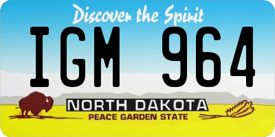 ND license plate IGM964