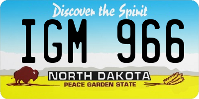 ND license plate IGM966