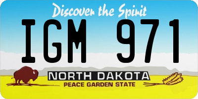 ND license plate IGM971