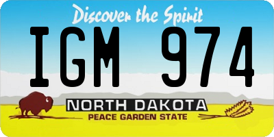 ND license plate IGM974