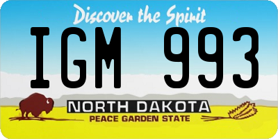 ND license plate IGM993