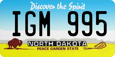 ND license plate IGM995