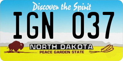 ND license plate IGN037