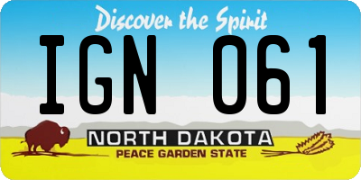 ND license plate IGN061