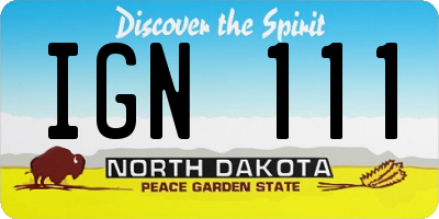 ND license plate IGN111
