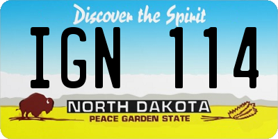 ND license plate IGN114