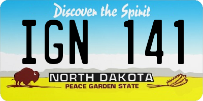 ND license plate IGN141