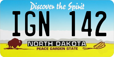 ND license plate IGN142