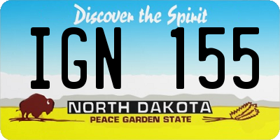 ND license plate IGN155