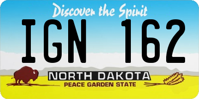 ND license plate IGN162