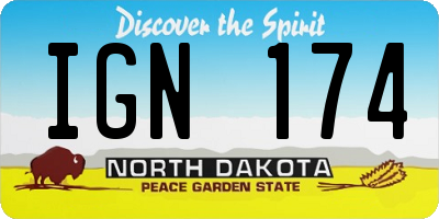 ND license plate IGN174