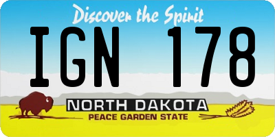 ND license plate IGN178