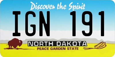 ND license plate IGN191