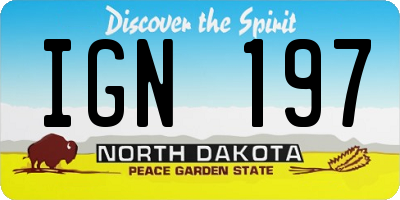 ND license plate IGN197