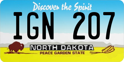 ND license plate IGN207