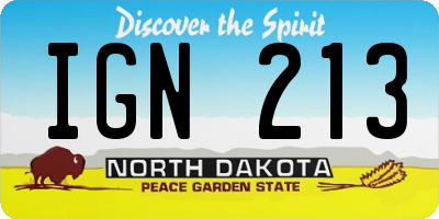 ND license plate IGN213