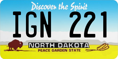 ND license plate IGN221
