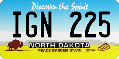 ND license plate IGN225