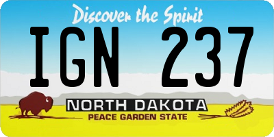 ND license plate IGN237