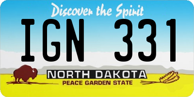 ND license plate IGN331