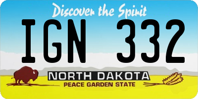 ND license plate IGN332