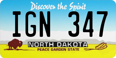 ND license plate IGN347