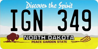 ND license plate IGN349