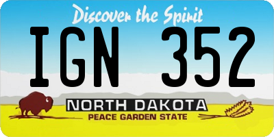 ND license plate IGN352