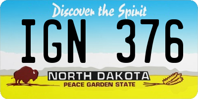 ND license plate IGN376