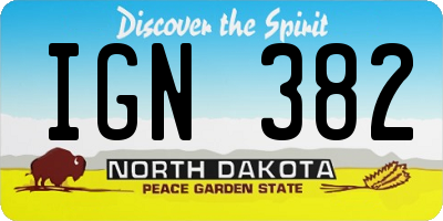 ND license plate IGN382