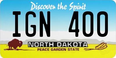 ND license plate IGN400