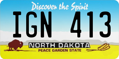 ND license plate IGN413