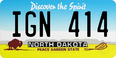 ND license plate IGN414