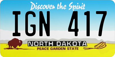 ND license plate IGN417