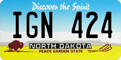 ND license plate IGN424