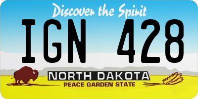 ND license plate IGN428