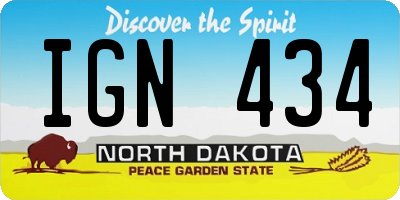 ND license plate IGN434