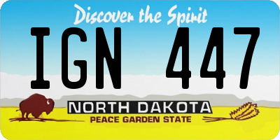 ND license plate IGN447