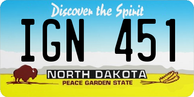 ND license plate IGN451