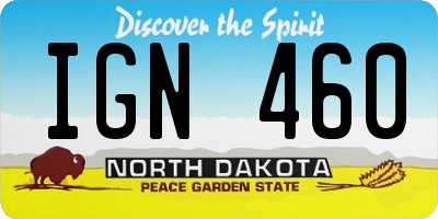 ND license plate IGN460