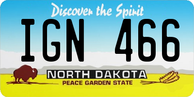 ND license plate IGN466