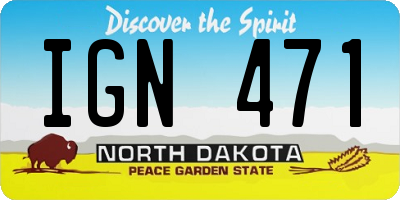 ND license plate IGN471