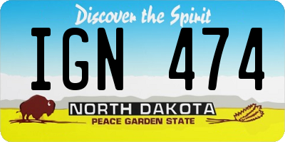 ND license plate IGN474