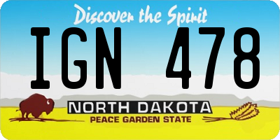 ND license plate IGN478