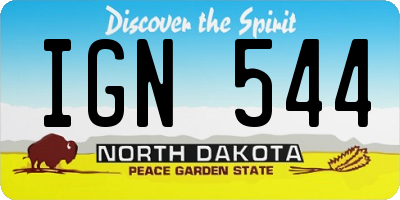 ND license plate IGN544
