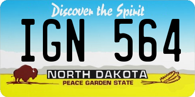 ND license plate IGN564