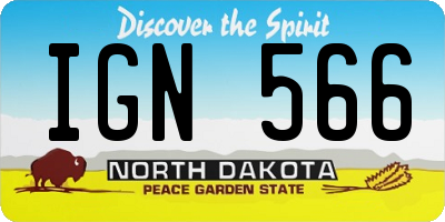 ND license plate IGN566