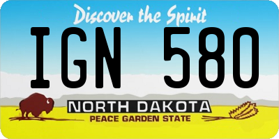 ND license plate IGN580
